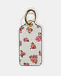 COACH®,HANGTAG WITH FLORAL PRINT,Leather,Chalk/Light Gold,Front View