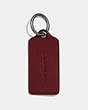 COACH®,HANGTAG WITH FLORAL PRINT,Leather,Silver/Wine,Back View