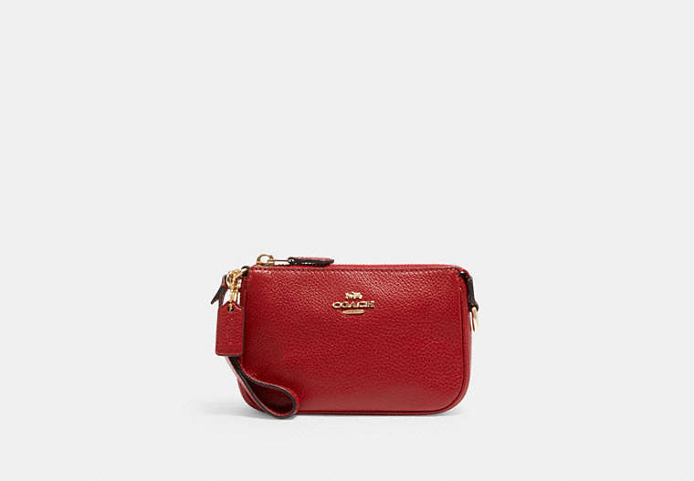 COACH®,NOLITA 15,Pebbled Leather,Mini,Gold/1941 Red,Front View