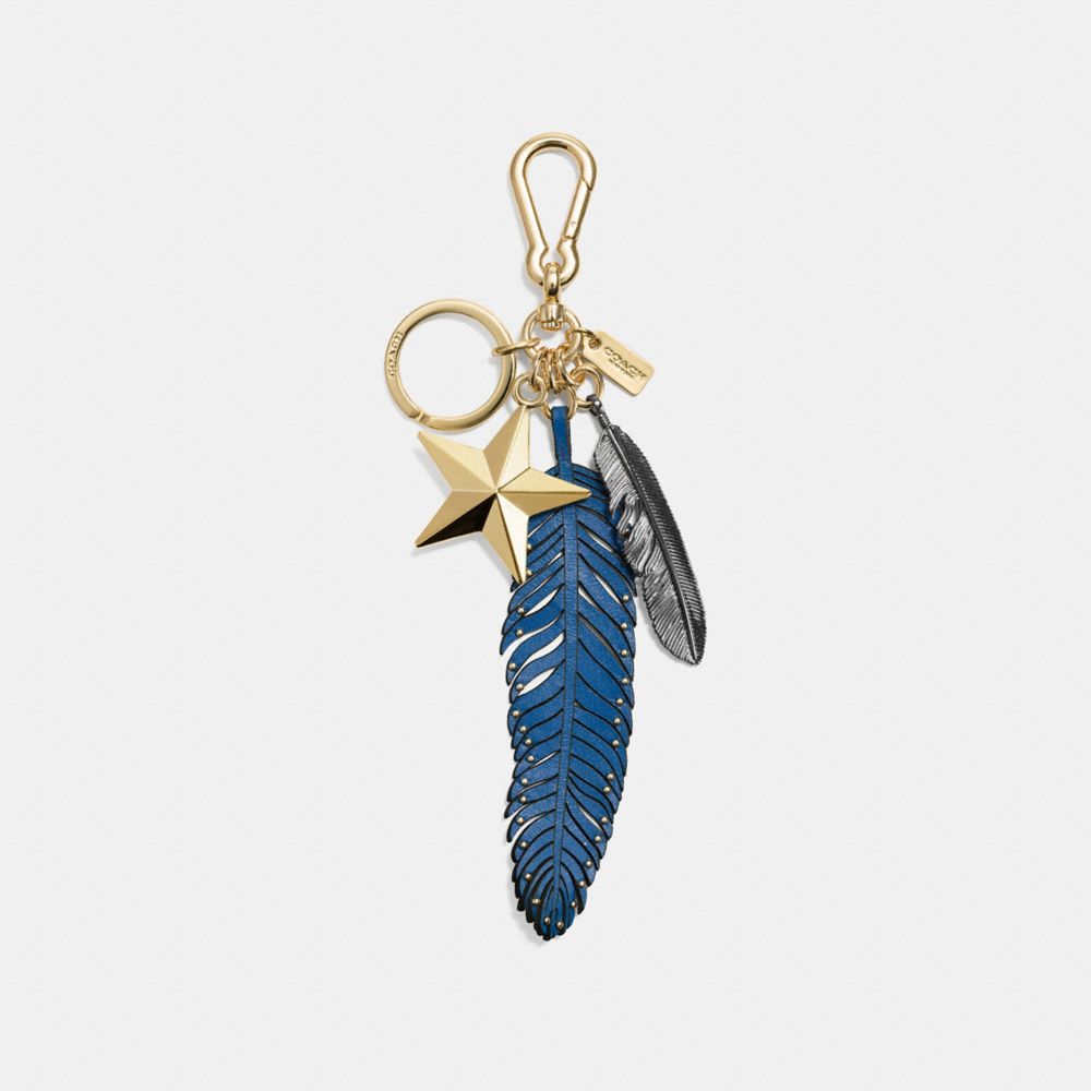 Multi Feathers And Star Bag Charm