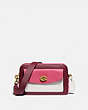 COACH®,CASSIE CAMERA BAG IN COLORBLOCK,Pebble Leather,Small,Brass/Confetti Pink Multi,Front View