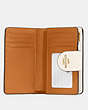 COACH®,MEDIUM CORNER ZIP WALLET,Leather,Mini,Gold/Chalk,Inside View,Top View