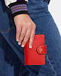 COACH®,MEDIUM CORNER ZIP WALLET,Leather,Mini,Im/Miami Red,Detail View