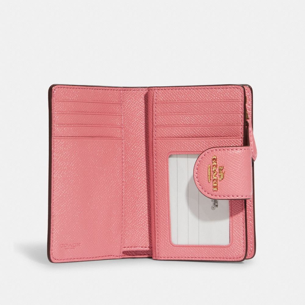 COACH®,Medium Corner Zip Wallet,Leather,Bi Fold,Casual,,Inside View,Top View