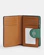 COACH®,MEDIUM CORNER ZIP WALLET,Leather,Mini,Silver/Bright Green,Inside View,Top View