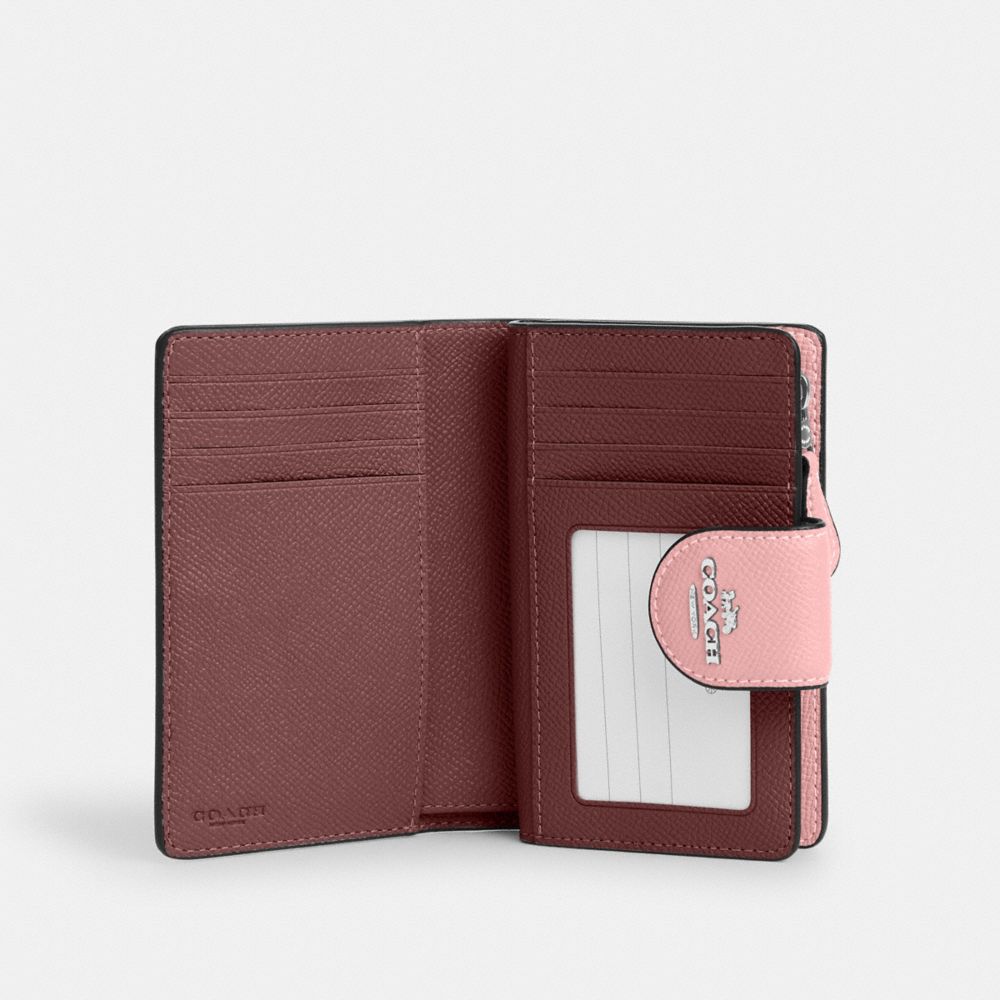 COACH®,ミディアム コーナー ジップ ウォレット,ミニ財布(二つ折り&三つ折り),ｼﾙﾊﾞｰ/ﾗｲﾄ ﾌﾞﾗｯｼｭ