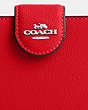 COACH®,MEDIUM CORNER ZIP WALLET,Leather,Mini,Silver/Bright Poppy