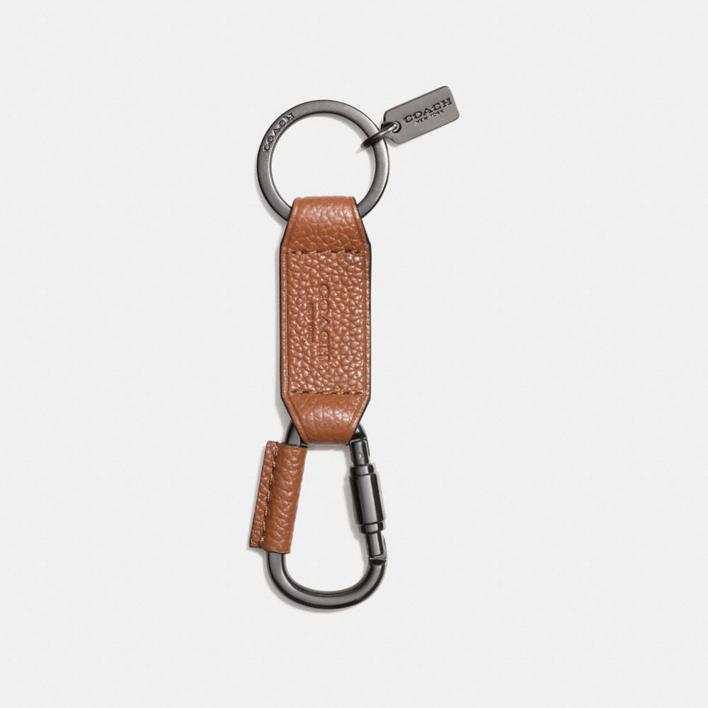 Carabiner key ring in black leather (restock) – No Man Walks Alone