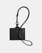 COACH®,ID LANYARD IN CROSSGRAIN LEATHER,Leather,Black,Back View