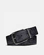COACH®,HARNESS BUCKLE CUT-TO-SIZE REVERSIBLE BELT, 38MM,Coated Canvas,Charcoal/Black,Front View