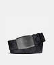 COACH®,STITCHED PLAQUE BUCKLE CUT-TO-SIZE REVERSIBLE BELT, 38MM,Logo,Charcoal/Black,Front View