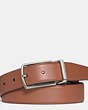 COACH®,HARNESS BUCKLE CUT-TO-SIZE REVERSIBLE BELT, 38MM,Leather,Saddle Dark Brown,Front View