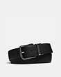 COACH®,HARNESS BUCKLE CUT-TO-SIZE REVERSIBLE BELT, 38MM,Leather,Black/Mahogany,Front View