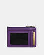 COACH®,MINI SKINNY ID CASE,Crossgrain Leather,Silver/Violet,Back View
