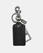COACH®,BOTTLE OPENER KEY RING,Leather,Black,Front View