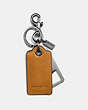 COACH®,BOTTLE OPENER KEY RING,Leather,Dark Honey,Front View