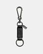 COACH®,TRIGGER SNAP KEY RING,Leather,Black,Front View