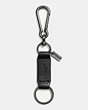 COACH®,TRIGGER SNAP KEY RING,Leather,Black,Back View