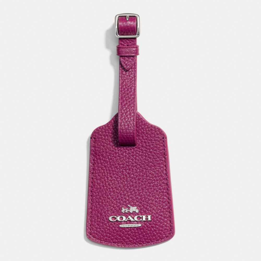 Luggage Tag In Polished Pebble Leather
