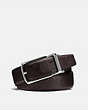 COACH®,MODERN HARNESS CUT-TO-SIZE REVERSIBLE BELT IN SIGNATURE LEATHER,Leather,Dark B Dark Brown,Front View