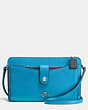 COACH®,POP-UP MESSENGER IN COLORBLOCK,Leather,Mini,Silver/AZURE/NAVY,Front View