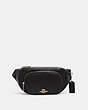 COACH®,COURT BELT BAG,Pebbled Leather,Mini,Gold/Black,Front View