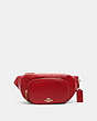 COACH®,COURT BELT BAG,Pebbled Leather,Mini,Gold/1941 Red,Front View