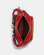 COACH®,COURT BELT BAG,Pebbled Leather,Mini,Gold/1941 Red,Inside View,Top View