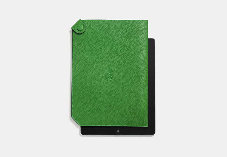 COACH®,IPAD CASE,Leather,GRASS,Front View