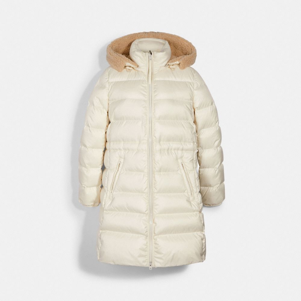 Coach long hot sale puffer