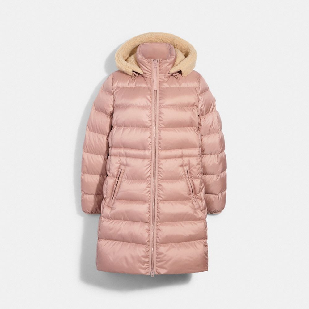 COACH®,Long Slim Puffer,,Front View