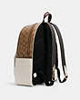 COACH®,LARGE COURT BACKPACK IN SIGNATURE CANVAS,pvc,Large,Everyday,Gold/Khaki/Chalk,Angle View