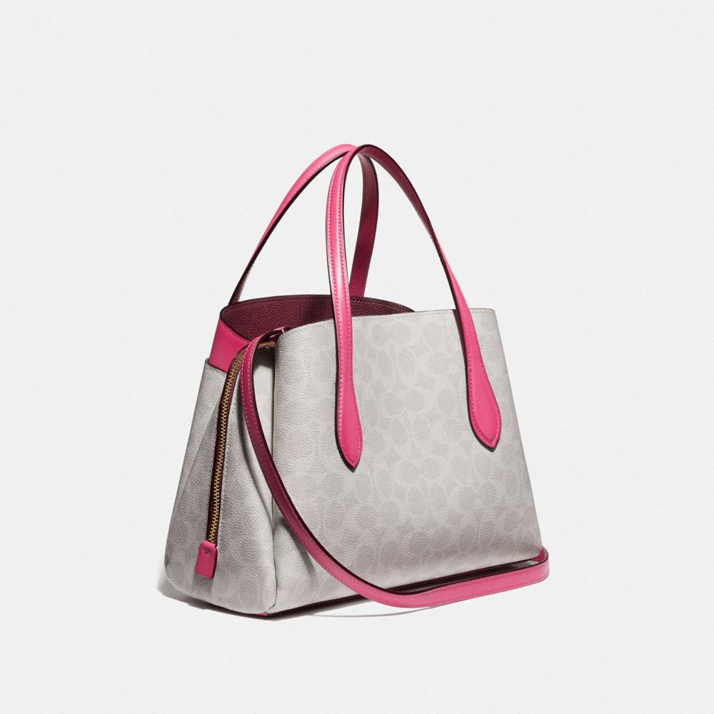 COACH®,Lora Carryall 30 In Signature Canvas,,Angle View