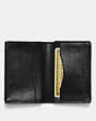 COACH®,BIFOLD CARD CASE,Leather,Black,Inside View,Top View