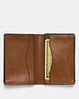 COACH®,BIFOLD CARD CASE,Leather,Dark Saddle,Inside View,Top View
