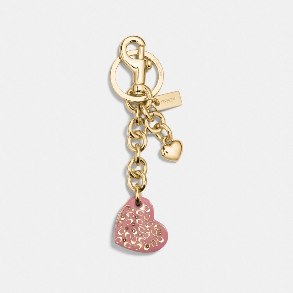 COACH Resin Sprinkle Signature Heart Bag Charm