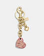COACH®,RESIN SPRINKLE SIGNATURE HEART BAG CHARM,resin,GD/Melon,Front View