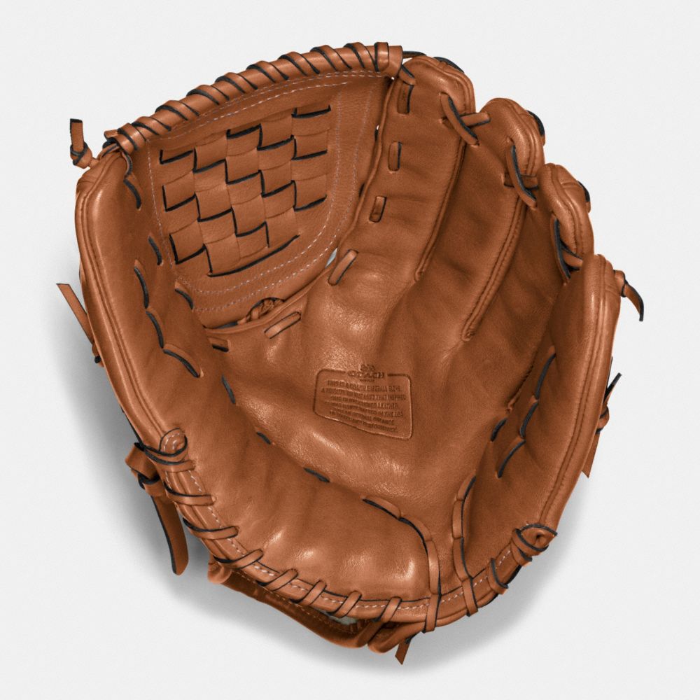 COACH®,LEATHER BASEBALL GLOVE,Leather,Saddle,Front View