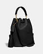 COACH®,LORA BUCKET BAG WITH WHIPSTITCH DETAIL,Leather,Medium,Brass/Black,Angle View