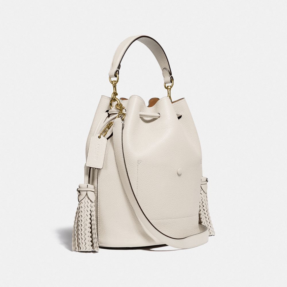COACH®,Lora Bucket Bag With Whipstitch Detail,,Angle View