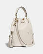 COACH®,LORA BUCKET BAG WITH WHIPSTITCH DETAIL,Leather,Medium,Brass/Chalk,Angle View