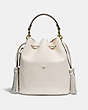 COACH®,LORA BUCKET BAG WITH WHIPSTITCH DETAIL,Leather,Medium,Brass/Chalk,Back View