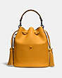COACH®,LORA BUCKET BAG WITH WHIPSTITCH DETAIL,Leather,Medium,Pewter/Pollen,Back View