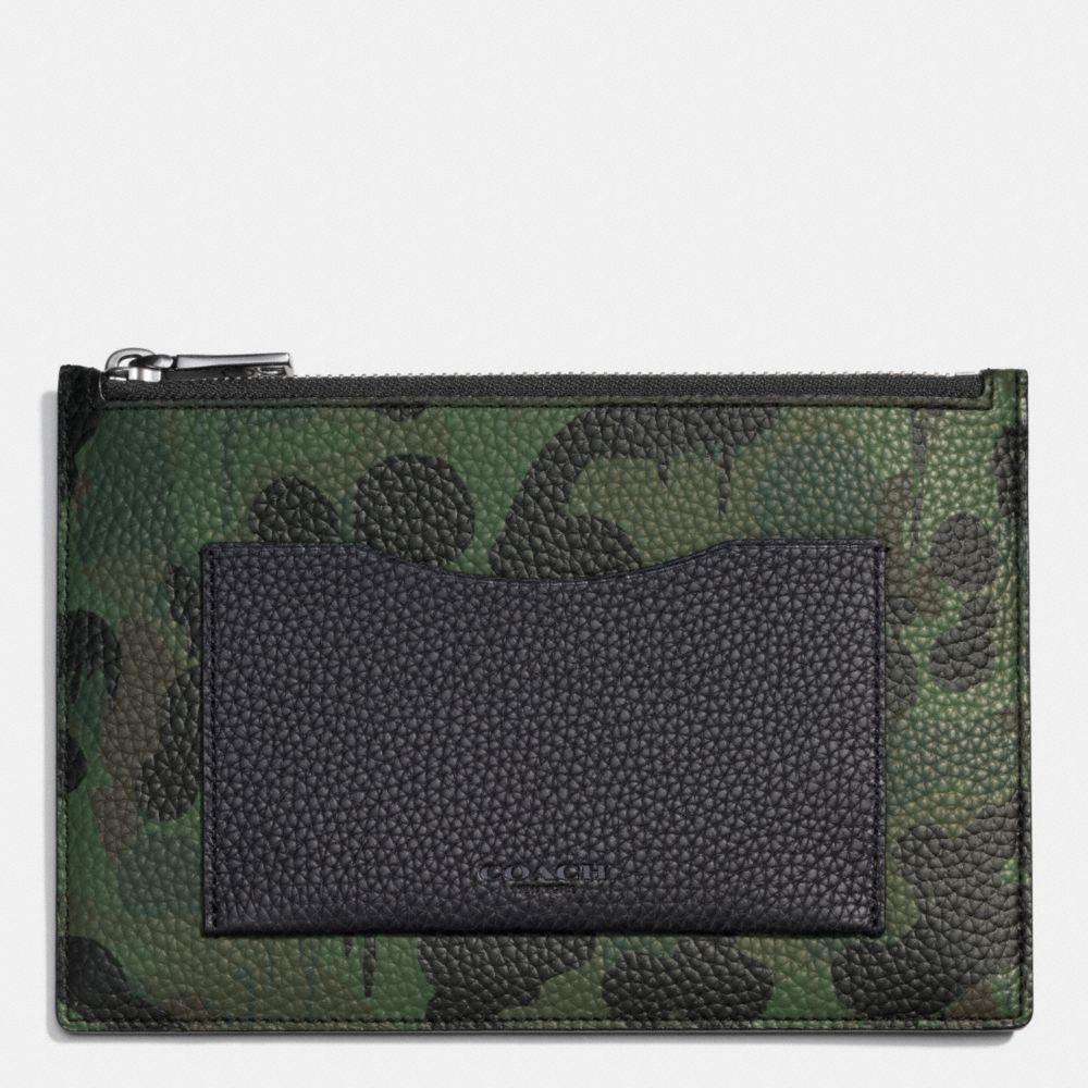 Tech Envelope In Wild Beast Camo Print Pebble Leather