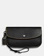 COACH®,CLUTCH IN GLOVETANNED LEATHER,Cuir,étain/Noir,Front View