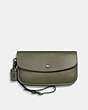 COACH®,CLUTCH,Leather,Pewter/Olive,Front View