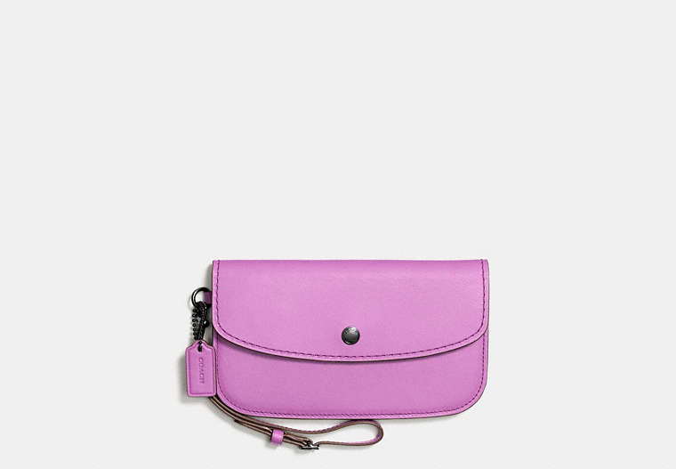 COACH®,CLUTCH,Leather,DK/WILDFLOWER,Front View