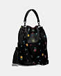 COACH®,LORA BUCKET BAG WITH WILDFLOWER PRINT,Pebble Leather,Pewter/Black,Angle View