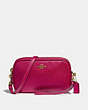 COACH®,SADIE CROSSBODY CLUTCH,Leather,Gold/Bright Cherry,Front View