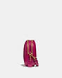 COACH®,SADIE CROSSBODY CLUTCH,Leather,Gold/Bright Cherry,Angle View